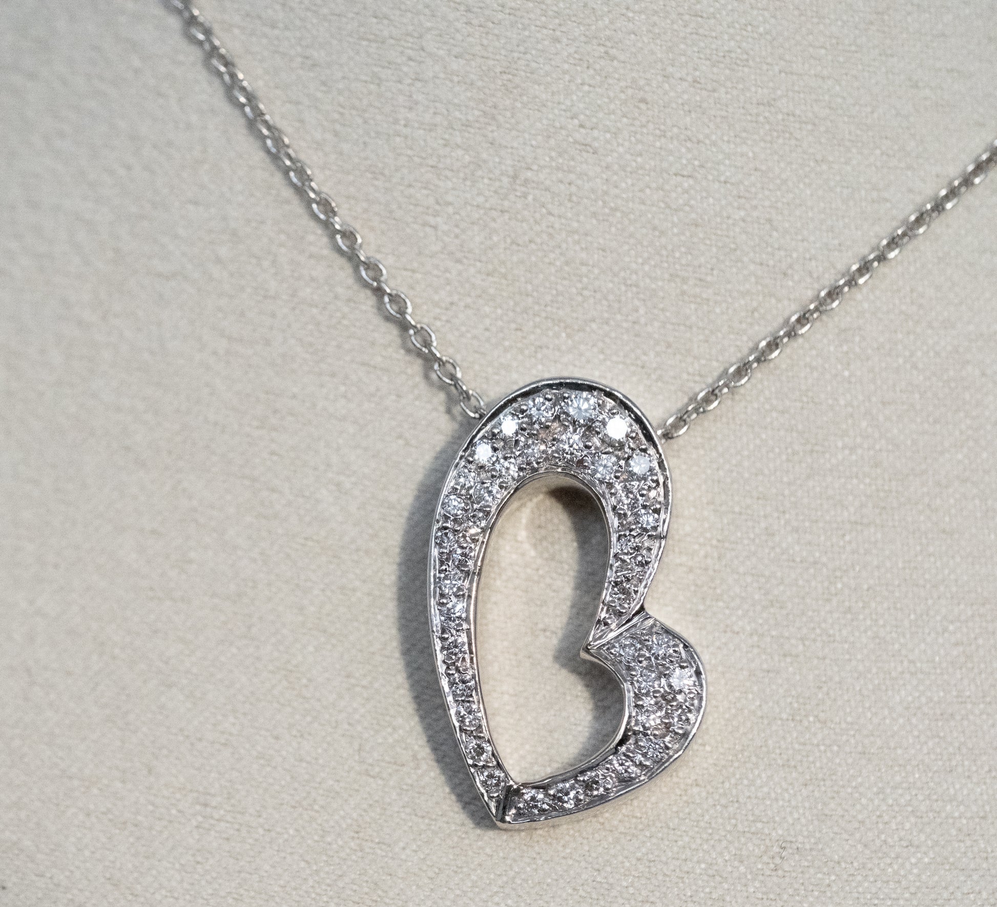 Diamond Heart Pendant and Chain 14K White Gold - Premium Necklace from All The Best Vintage - Just $2800! Shop now at All The Best Vintage