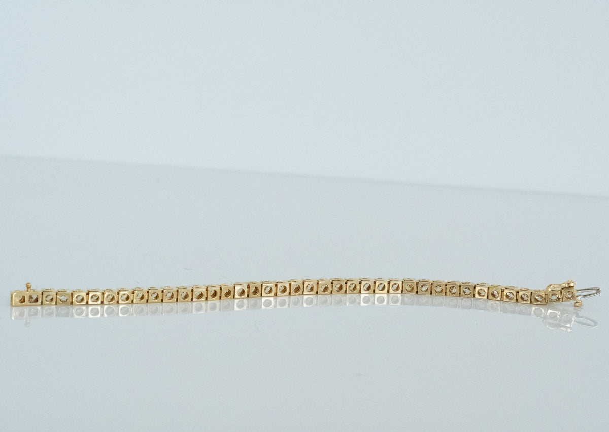 14K Yellow Gold Diamond Tennis Bracelet — 7.66 ctw - Premium Bracelet from All The Best Vintage - Just $5800! Shop now at All The Best Vintage
