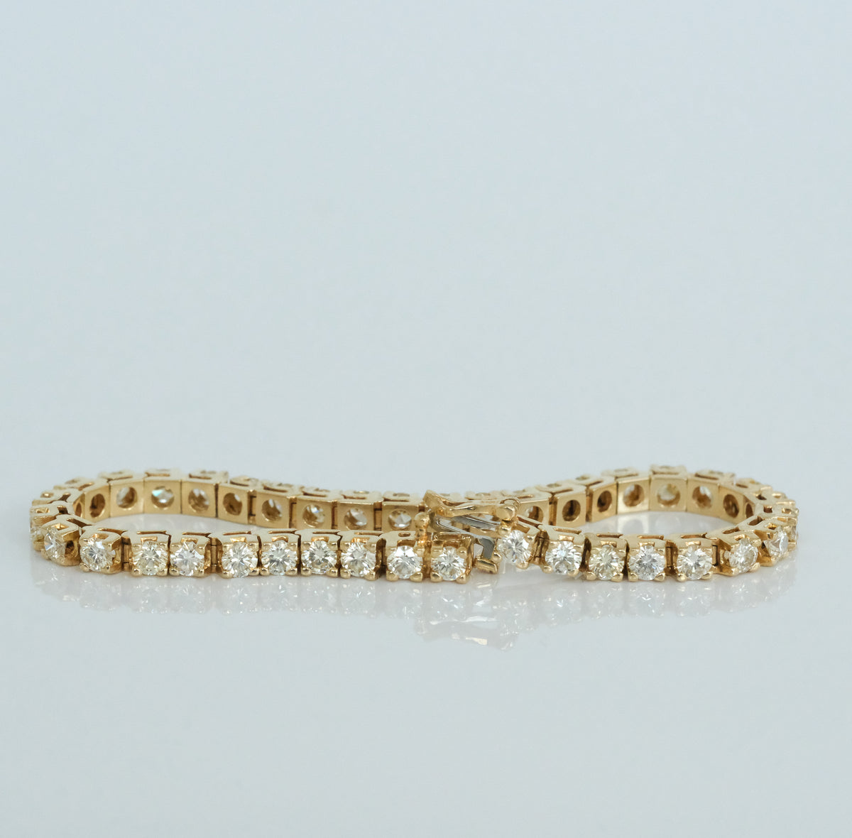 14K Yellow Gold Diamond Tennis Bracelet — 7.66 ctw - Premium Bracelet from All The Best Vintage - Just $5800! Shop now at All The Best Vintage
