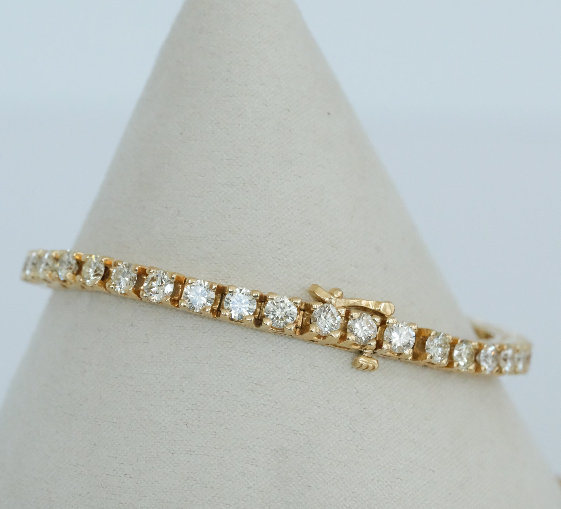 Diamond Tennis Bracelet 14K Yellow Gold 7.66 TCW - Premium Bracelet from All The Best Vintage - Just $6800! Shop now at All The Best Vintage