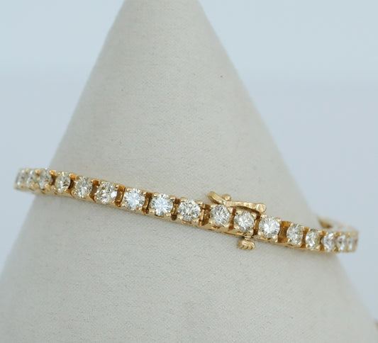 Diamond Tennis Bracelet 14K Yellow Gold 7.66 TCW - Premium Bracelet from All The Best Vintage - Just $6800! Shop now at All The Best Vintage