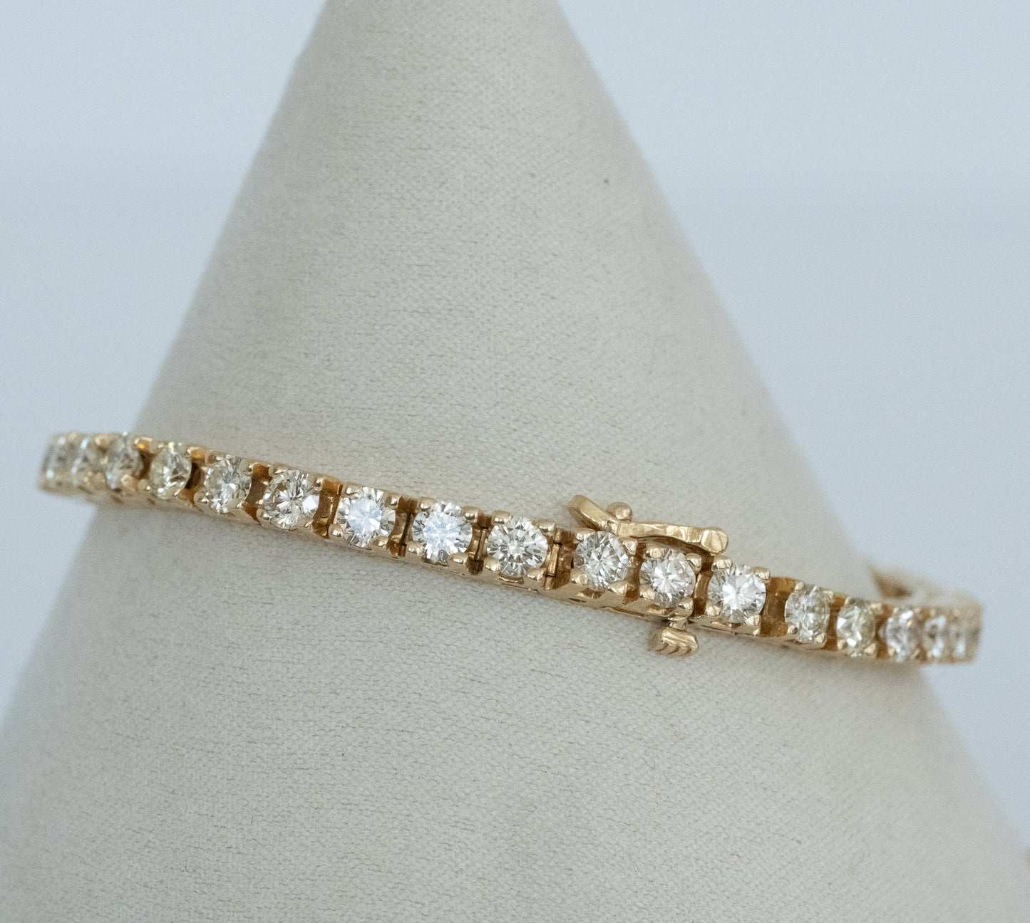 Diamond Tennis Bracelet 14K Yellow Gold 7.66 TCW - Premium Bracelet from All The Best Vintage - Just $6800! Shop now at All The Best Vintage