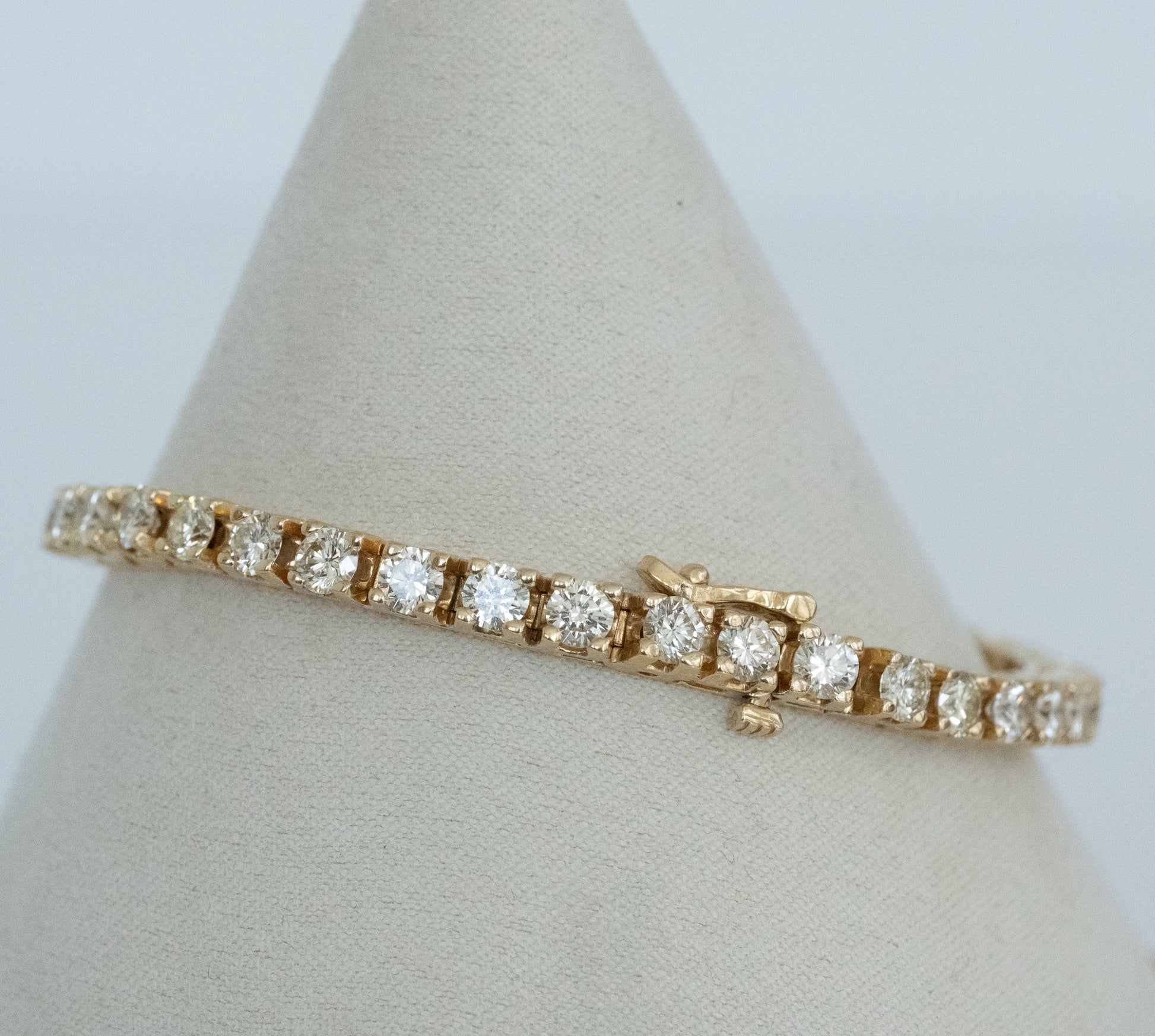 Diamond Tennis Bracelet 14K Yellow Gold 7.66 TCW - Premium Bracelet from All The Best Vintage - Just $6800! Shop now at All The Best Vintage