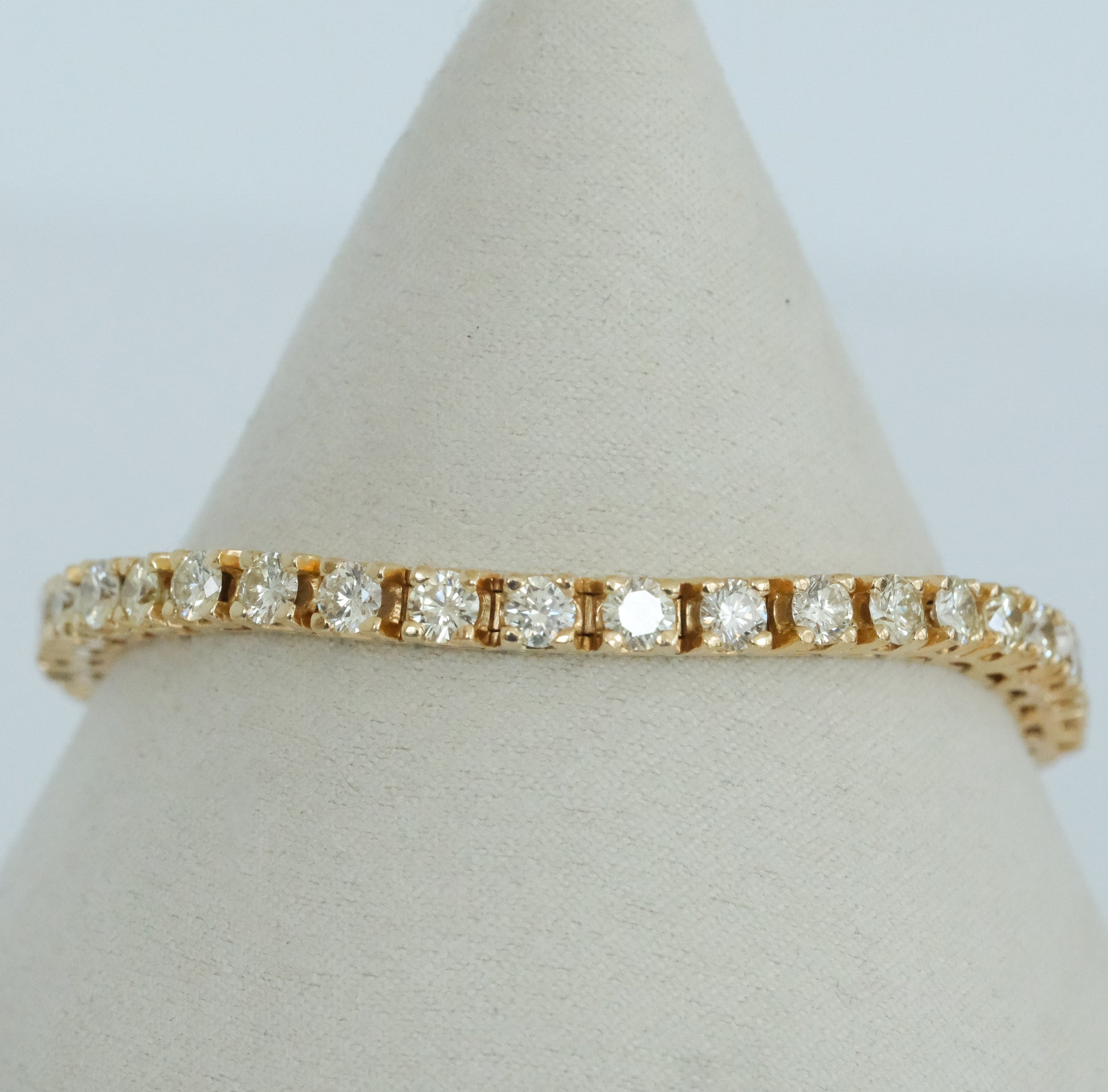 Diamond Tennis Bracelet 14K Yellow Gold 7.66 TCW - Premium Bracelet from All The Best Vintage - Just $6800! Shop now at All The Best Vintage