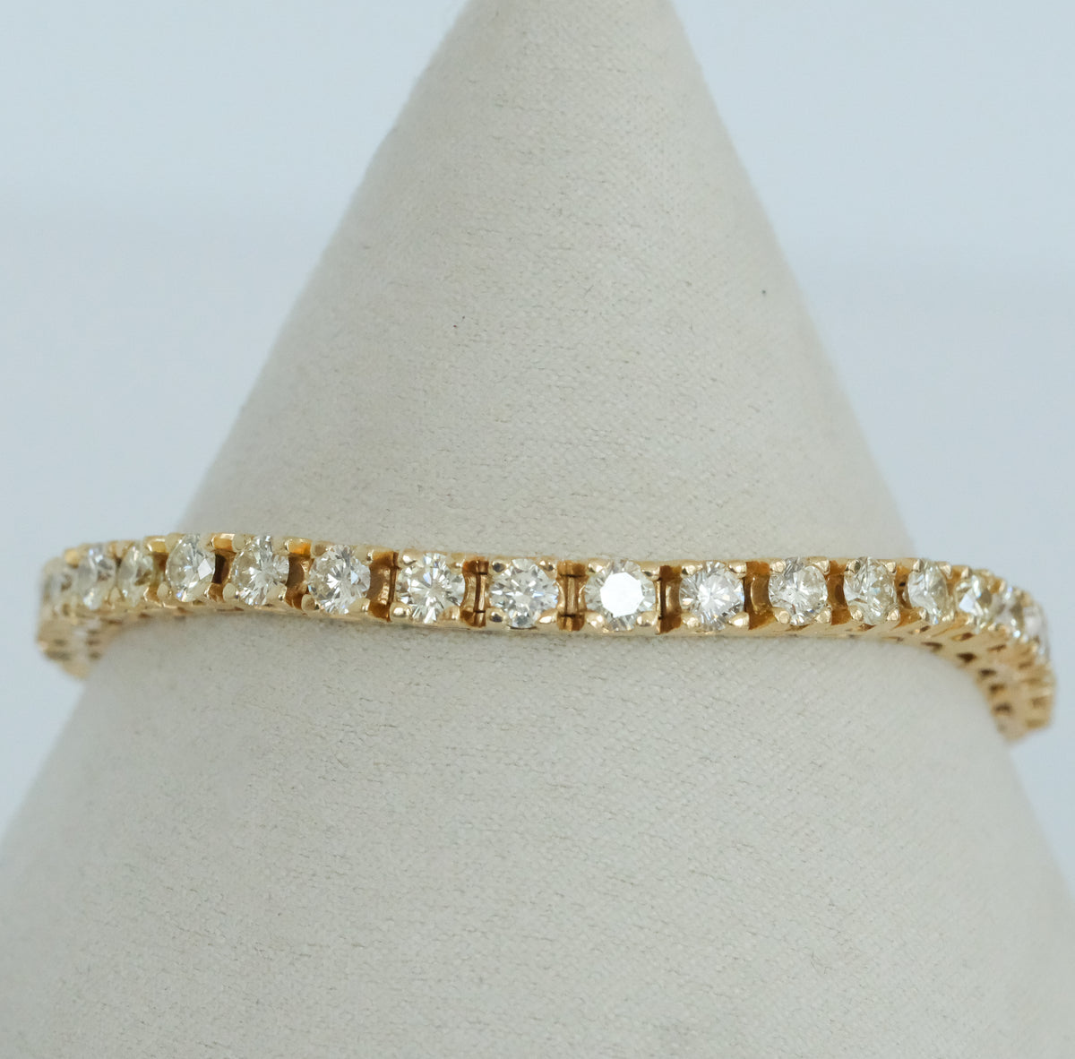 14K Yellow Gold Diamond Tennis Bracelet — 7.66 ctw - Premium Bracelet from All The Best Vintage - Just $5800! Shop now at All The Best Vintage