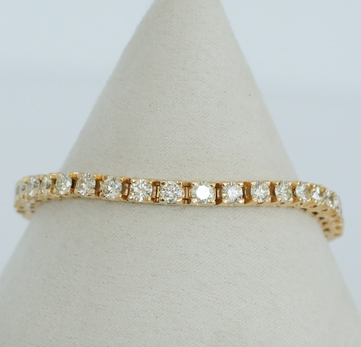 14K Yellow Gold Diamond Tennis Bracelet — 7.66 ctw - Premium Bracelet from All The Best Vintage - Just $5800! Shop now at All The Best Vintage