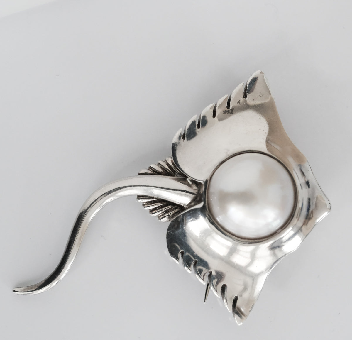 Tiffany Vintage Sterling Stingray Brooch Pin with Large Pearl - Premium Brooch from All The Best Vintage - Just $1495! Shop now at All The Best Vintage
