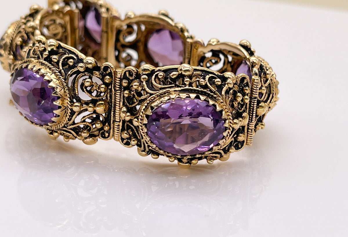 Vintage Amethyst Amethyst Bracelet - Premium Bracelet from All The Best Vintage - Just $5900! Shop now at All The Best Vintage