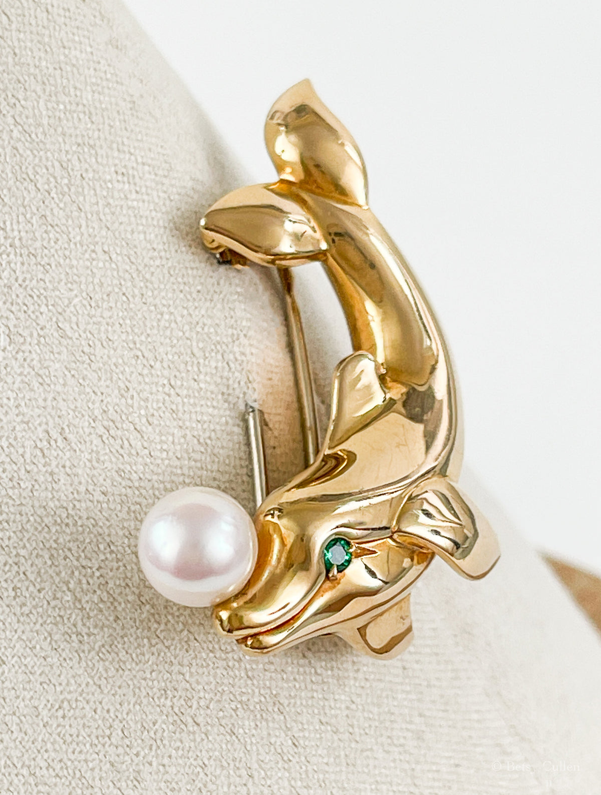 Cartier Vintage 18K Gold Dolphin and Pearl Brooch - Premium Brooch from All The Best Vintage - Just $4800! Shop now at All The Best Vintage