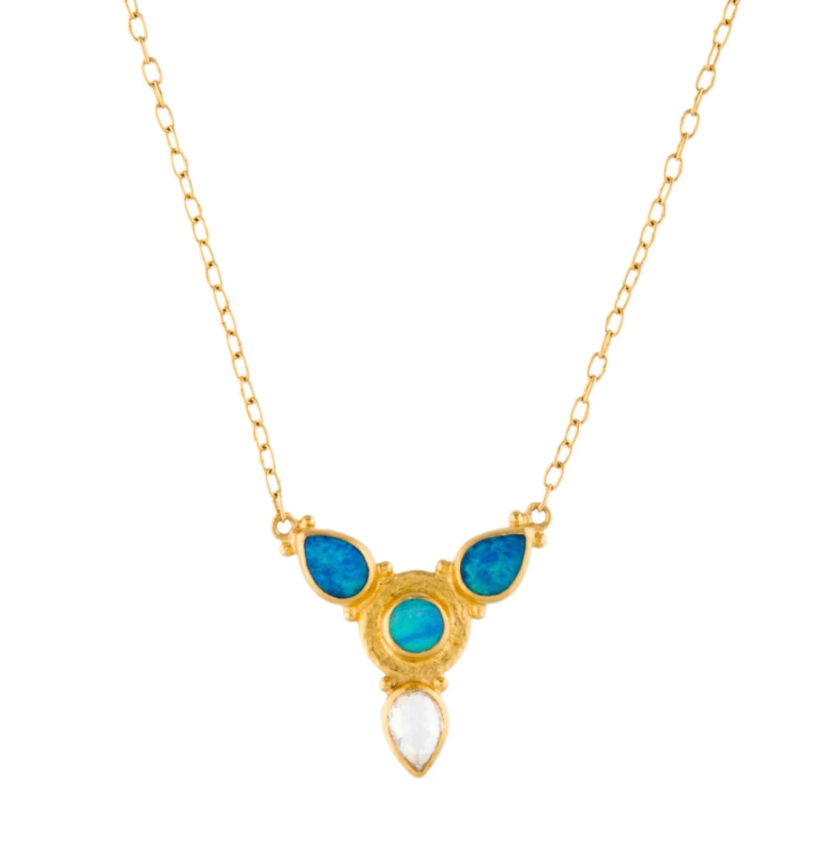 Gurhan 24K Opal and Diamond Necklace - Premium Necklace from All The Best Vintage - Just $6400! Shop now at All The Best Vintage