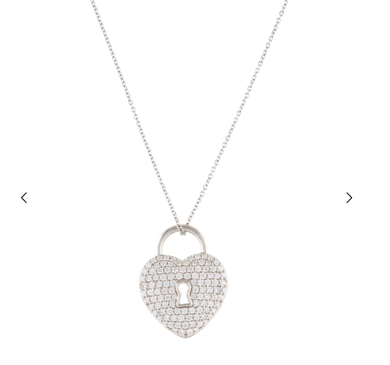 Tiffany & Co Platinum Diamond Heart Lock Pendant and Chain - Premium Necklace from All The Best Vintage - Just $5400! Shop now at All The Best Vintage