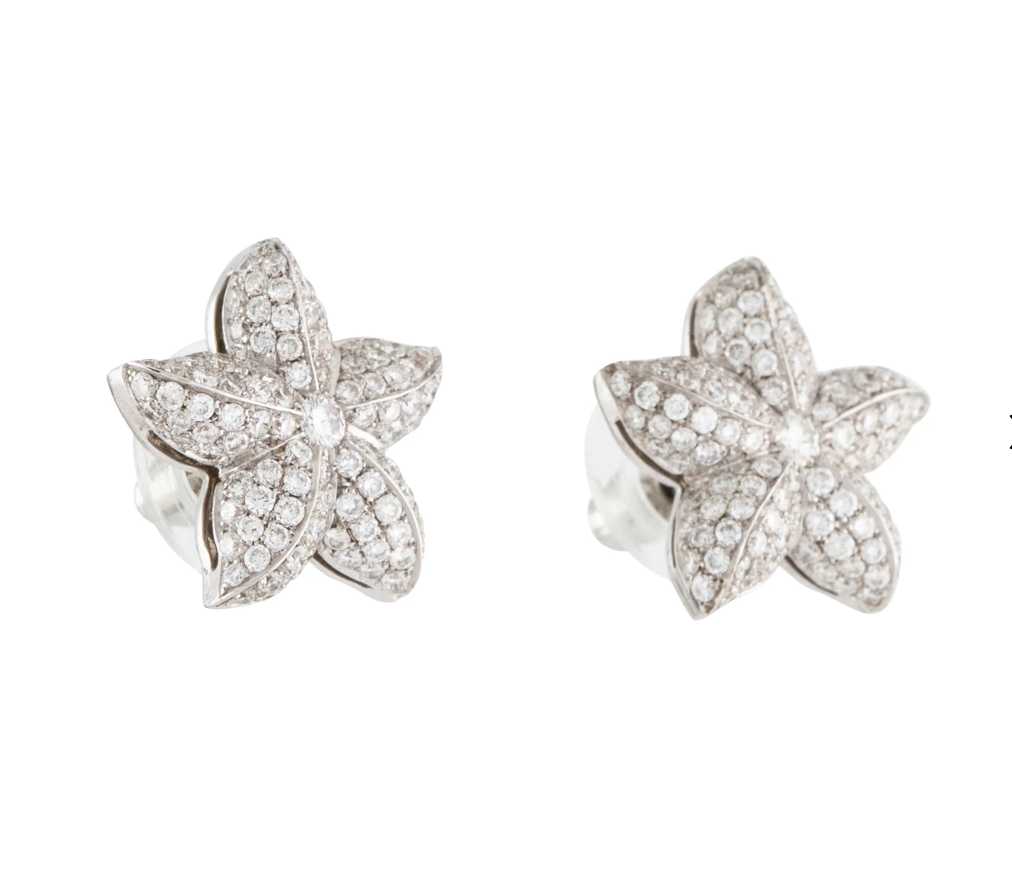 Vintage 18K White Gold Diamond Starfish Earrings - Premium Earrings from All The Best Vintage - Just $4995! Shop now at All The Best Vintage