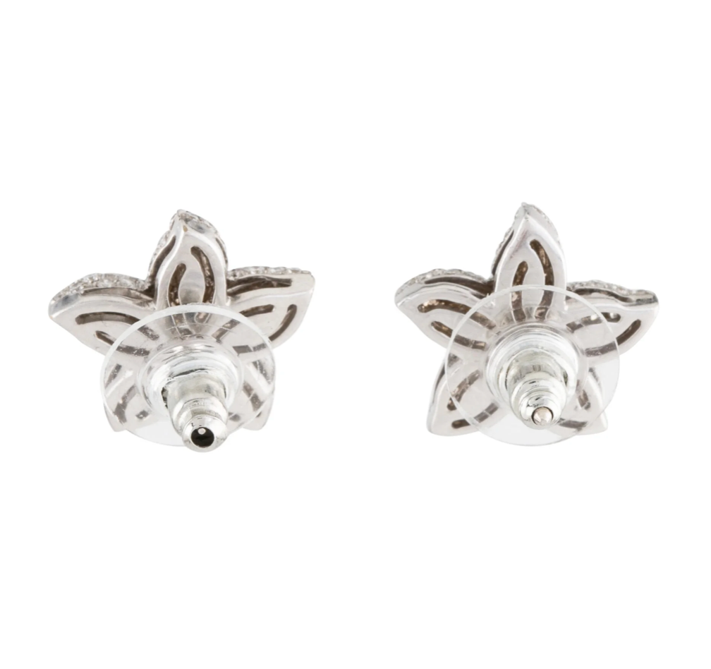 Vintage 18K White Gold Diamond Starfish Earrings - Premium Earrings from All The Best Vintage - Just $4995! Shop now at All The Best Vintage