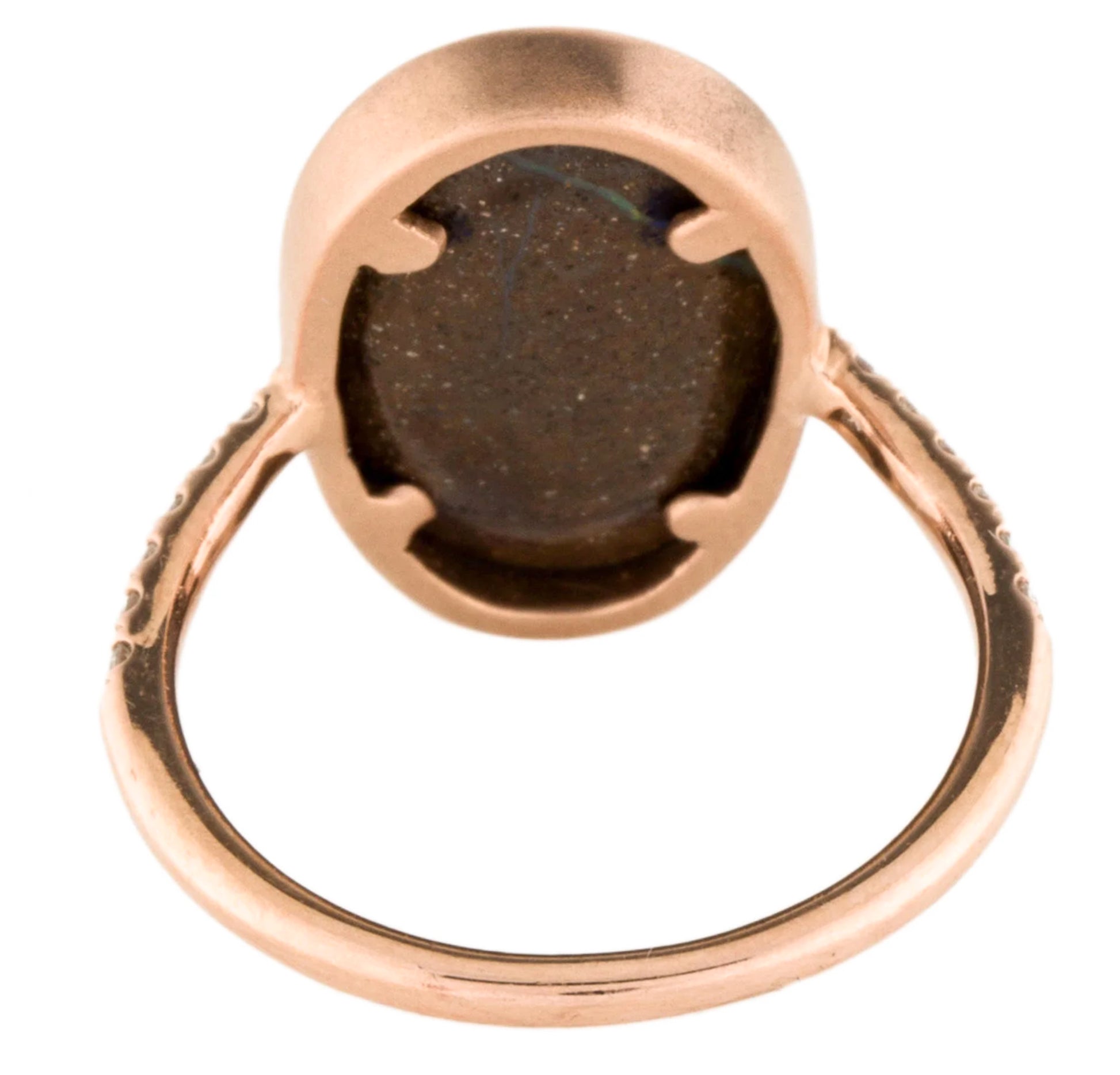 Meira T 14K Rose Gold Boulder Opal and Diamond Ring - Premium Ring from All The Best Vintage - Just $595! Shop now at All The Best Vintage