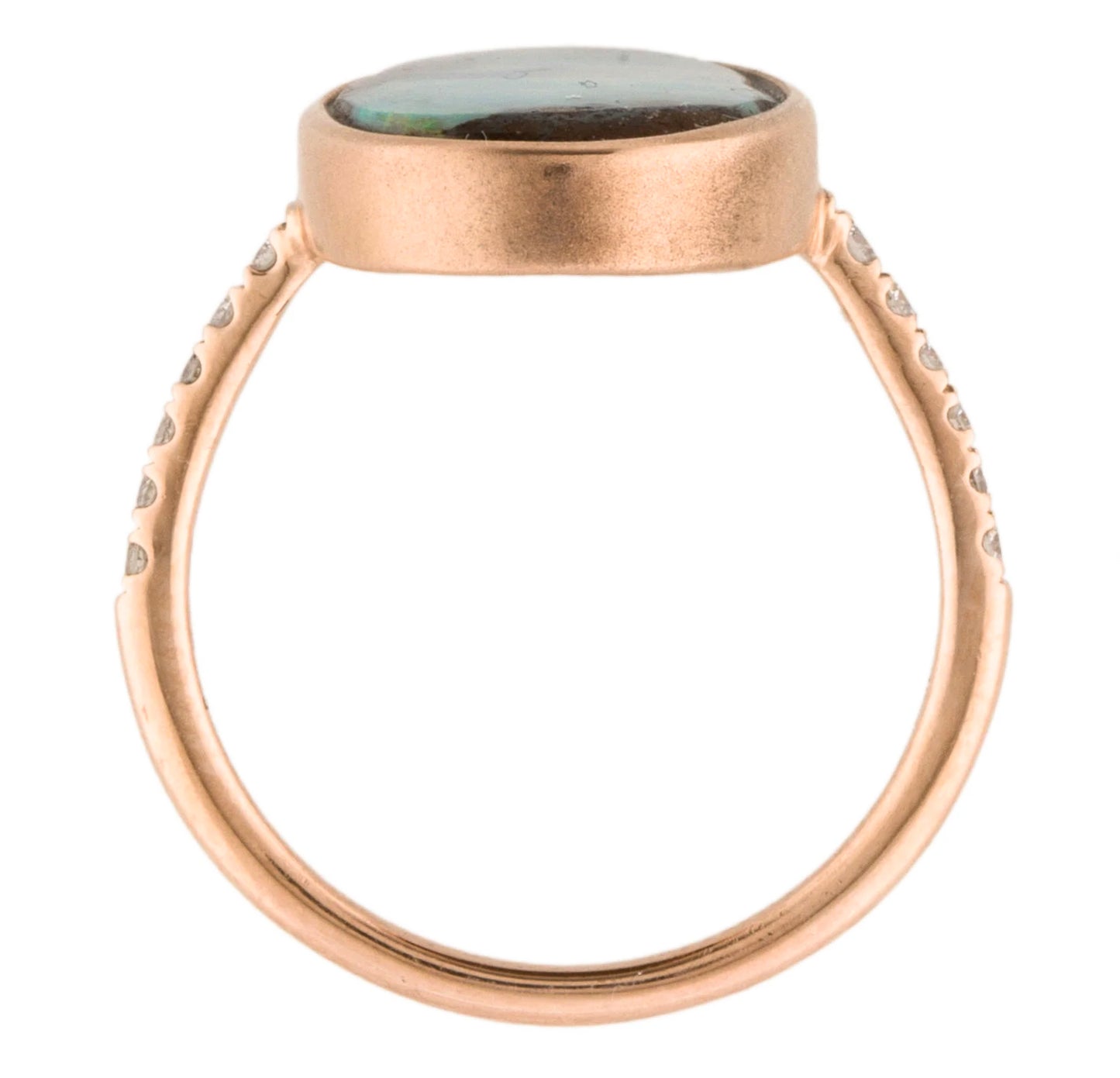 Meira T 14K Rose Gold Boulder Opal and Diamond Ring - Premium Ring from All The Best Vintage - Just $595! Shop now at All The Best Vintage