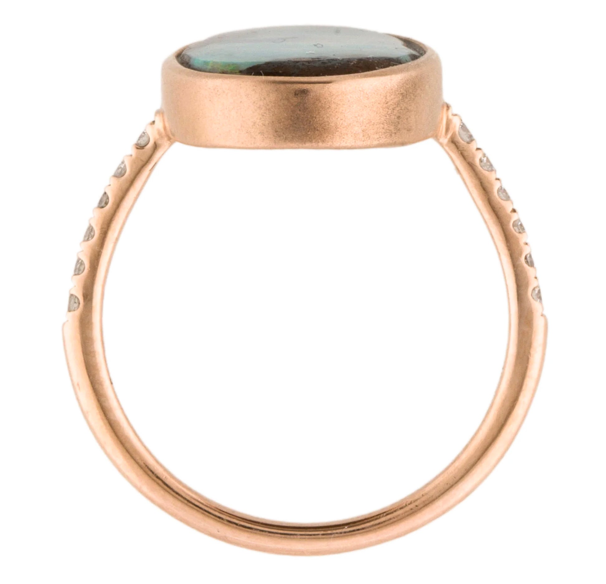 Meira T 14K Rose Gold Boulder Opal and Diamond Ring - Premium Ring from All The Best Vintage - Just $595! Shop now at All The Best Vintage