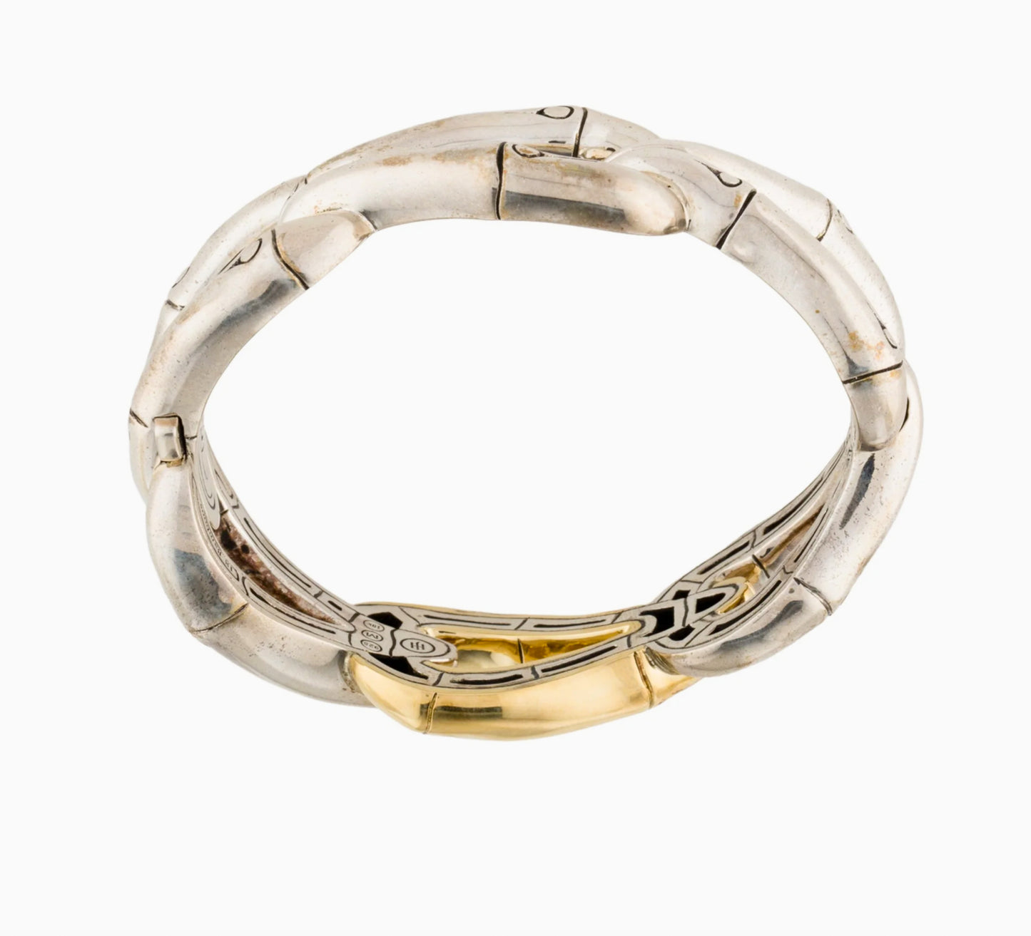 John Hardy Sterling Silver 18K Link Bracelet from the Bamboo Collection