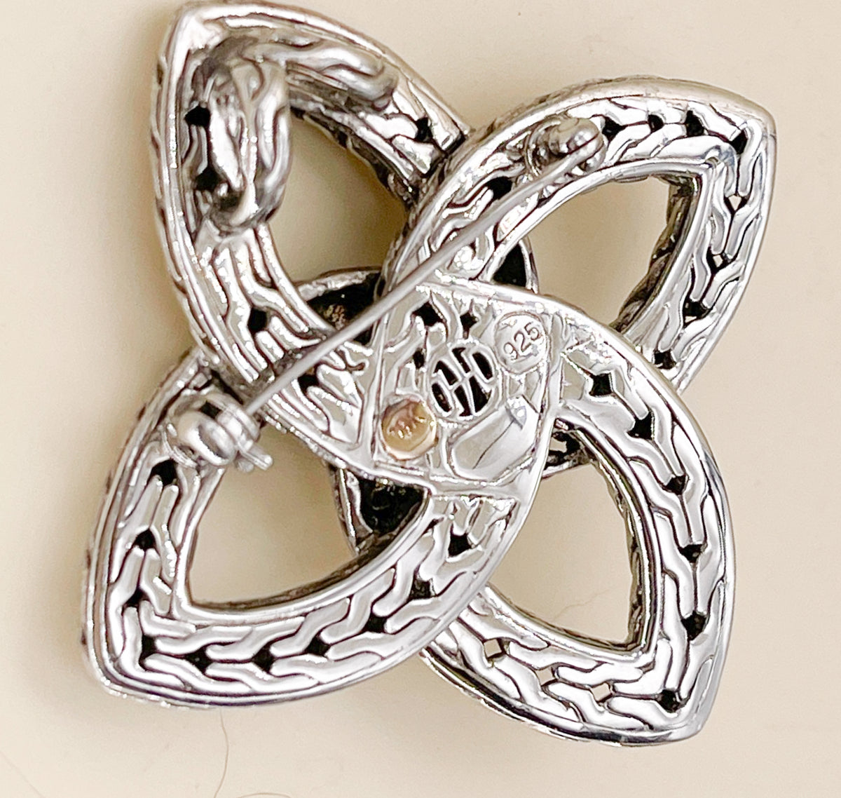John Hardy Diamond Chain Bowen Knot Pin / Pendant - Premium  from All The Best Vintage - Just $895! Shop now at All The Best Vintage