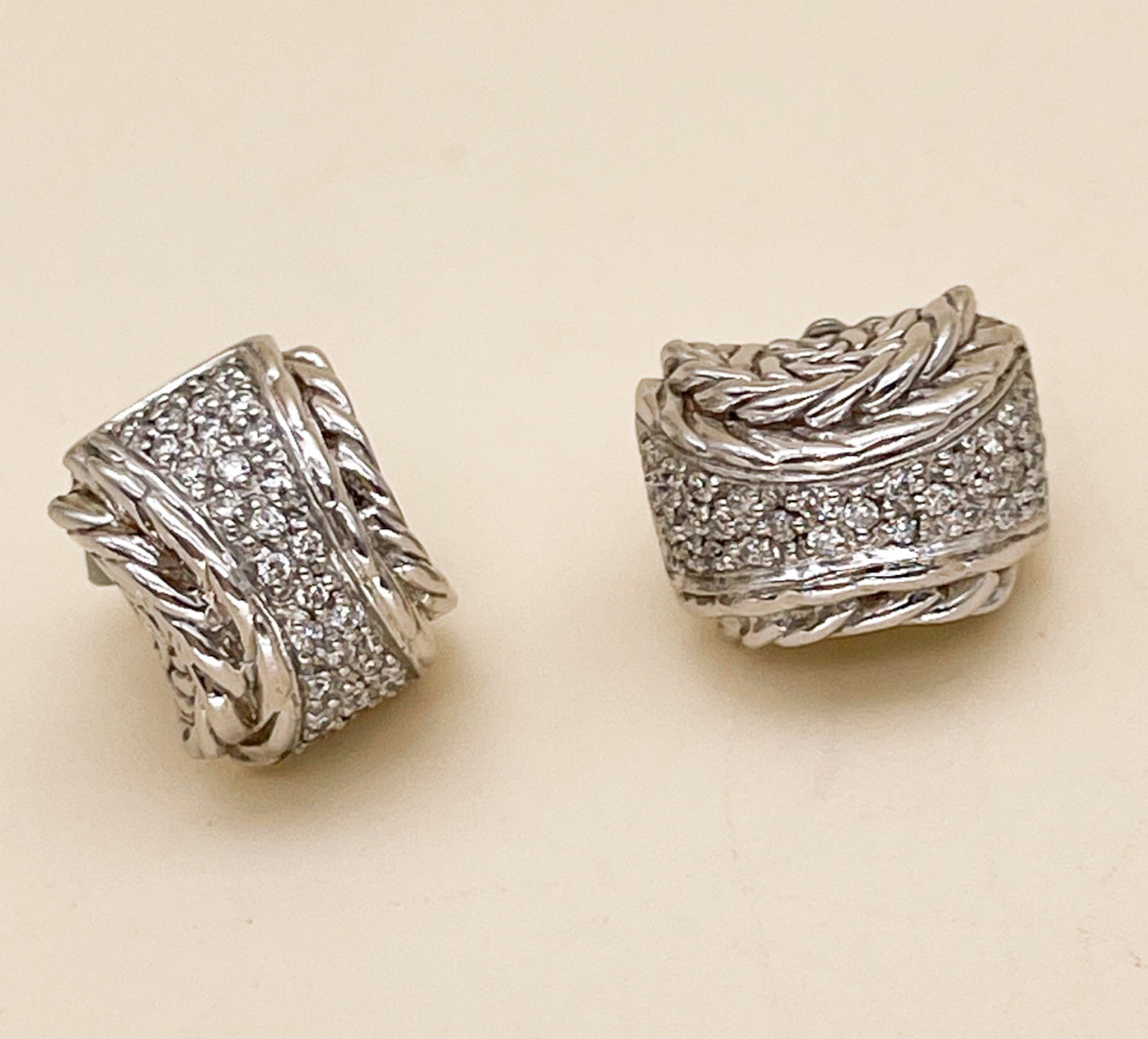 John Hardy Sterling, 18K Gold, Diamond Earrings - Premium  from All The Best Vintage - Just $795! Shop now at All The Best Vintage