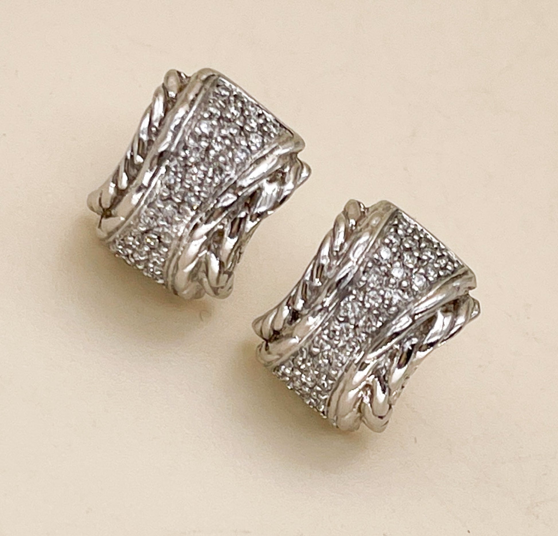 John Hardy Sterling, 18K Gold, Diamond Earrings - Premium  from All The Best Vintage - Just $795! Shop now at All The Best Vintage