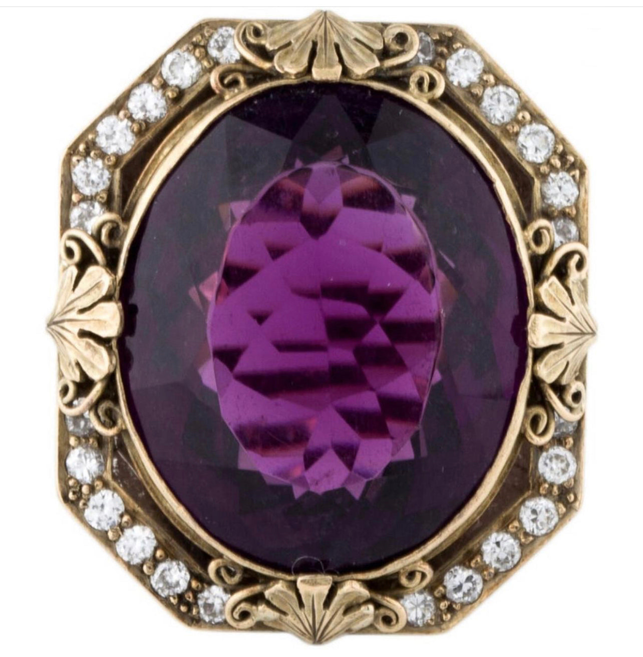 Gorgeous Vintage Amethyst and Diamond Ring - Premium  from All The Best Vintage - Just $4800! Shop now at All The Best Vintage