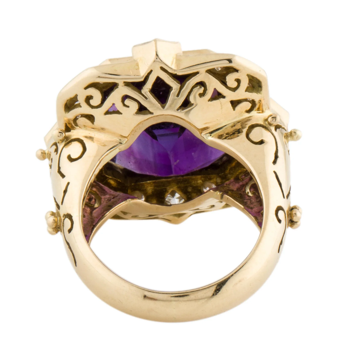 Paula Crevoshay Amethyst and Diamond 18K Ring - Stunning - Premium  from All The Best Vintage - Just $9500! Shop now at All The Best Vintage
