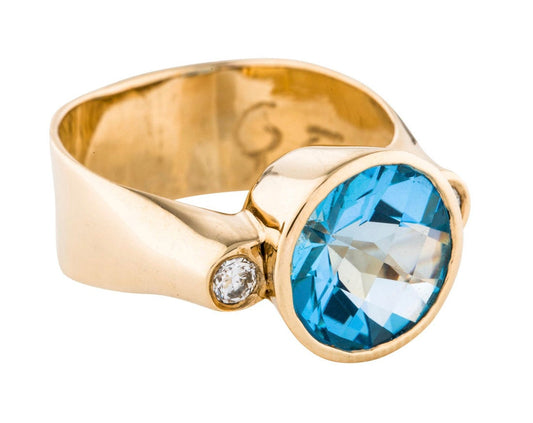 Vintage OOAK Artisan Blue Topaz Ring - Premium  from All The Best Vintage - Just $995! Shop now at All The Best Vintage