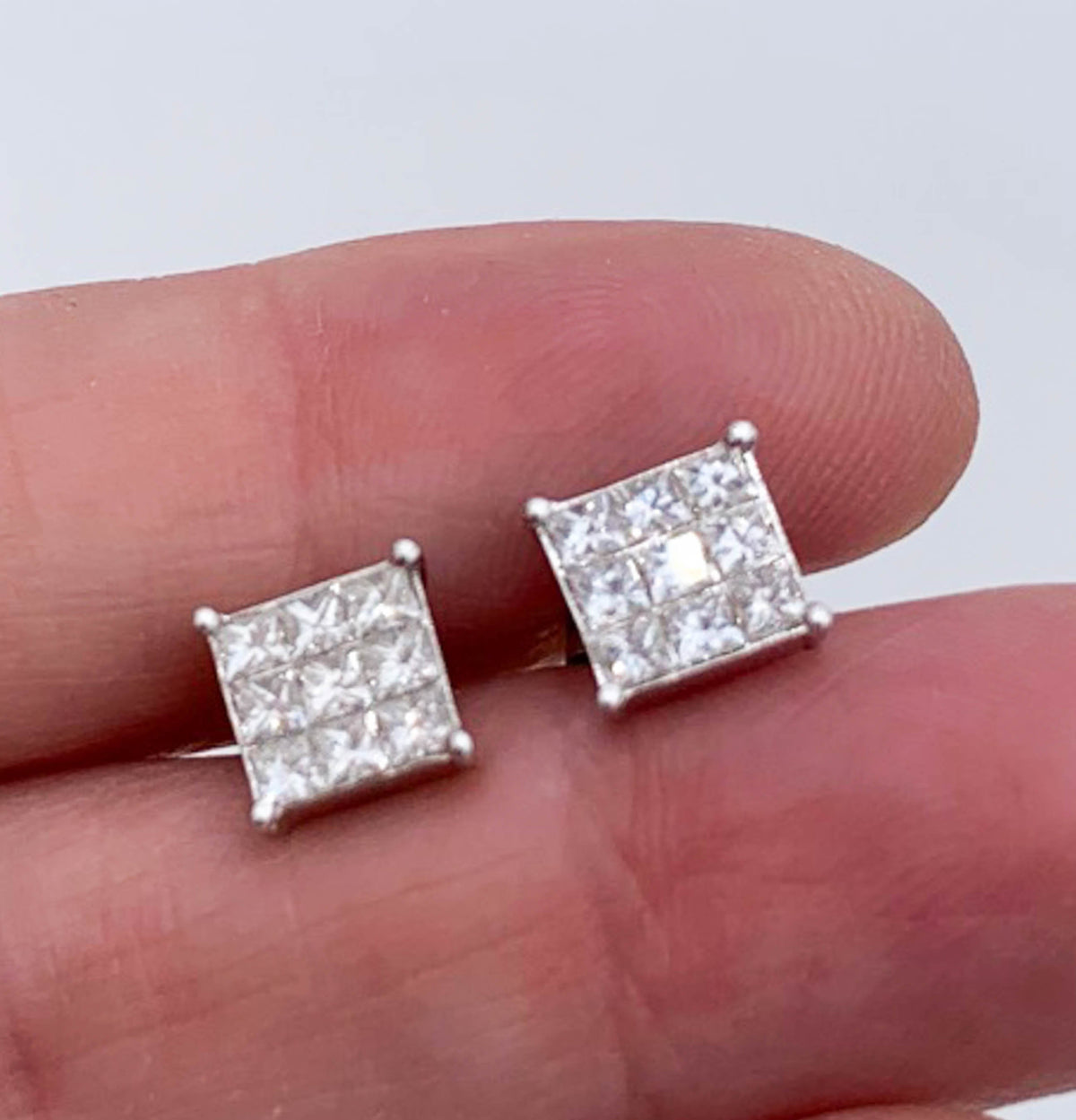 Diamond Stud Earrings tow 1.44 - Great Square Design - Premium  from All The Best Vintage - Just $1295! Shop now at All The Best Vintage