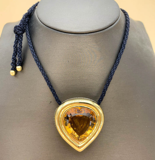 Paloma Picasso for Tiffany and Co Citrine and Diamond Vintage Pendant