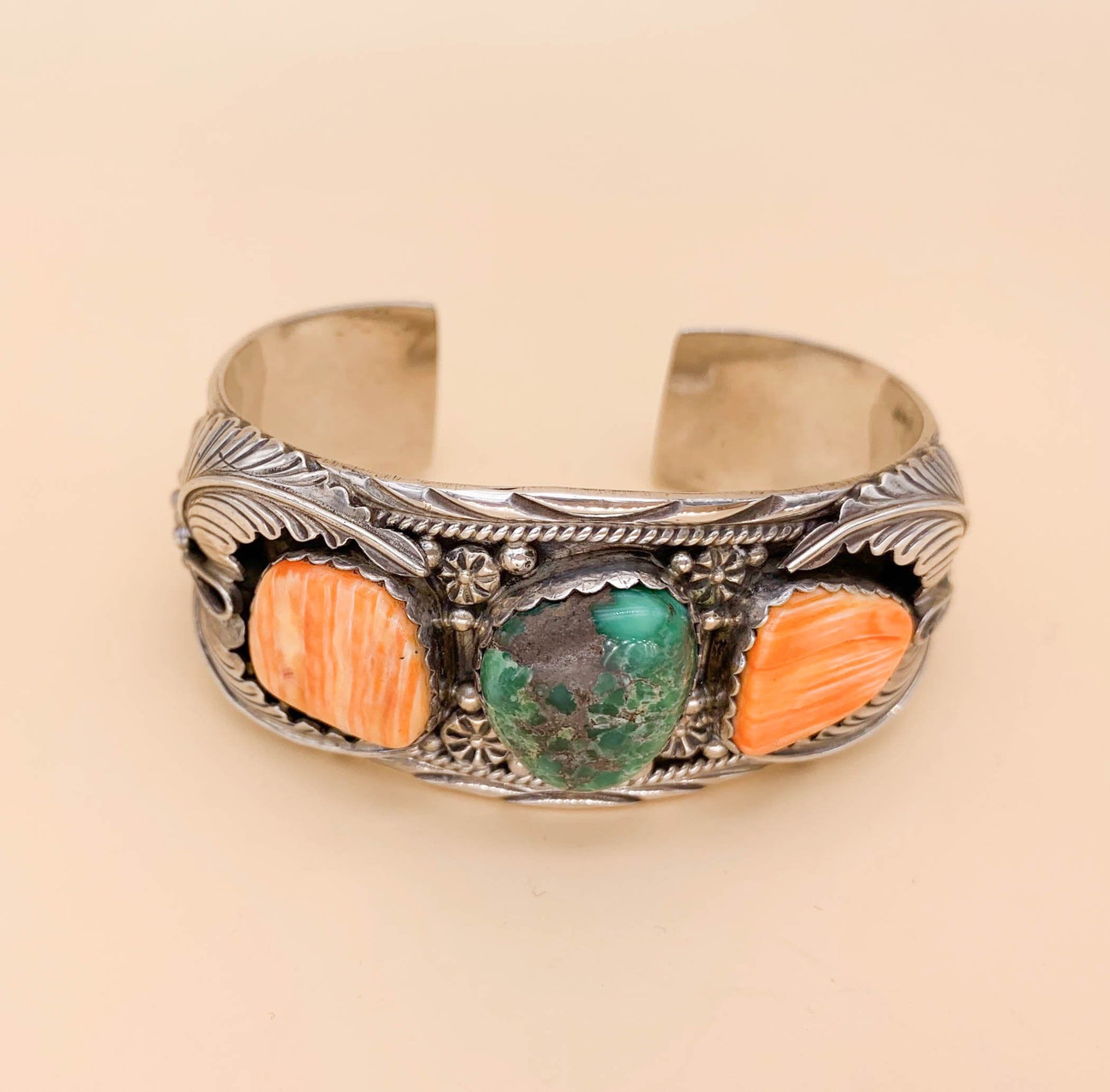 Vnrtage Derrick Gordon Turquoise & Spiney Oyster Sterling Cuff - Premium  from All The Best Vintage - Just $595! Shop now at All The Best Vintage