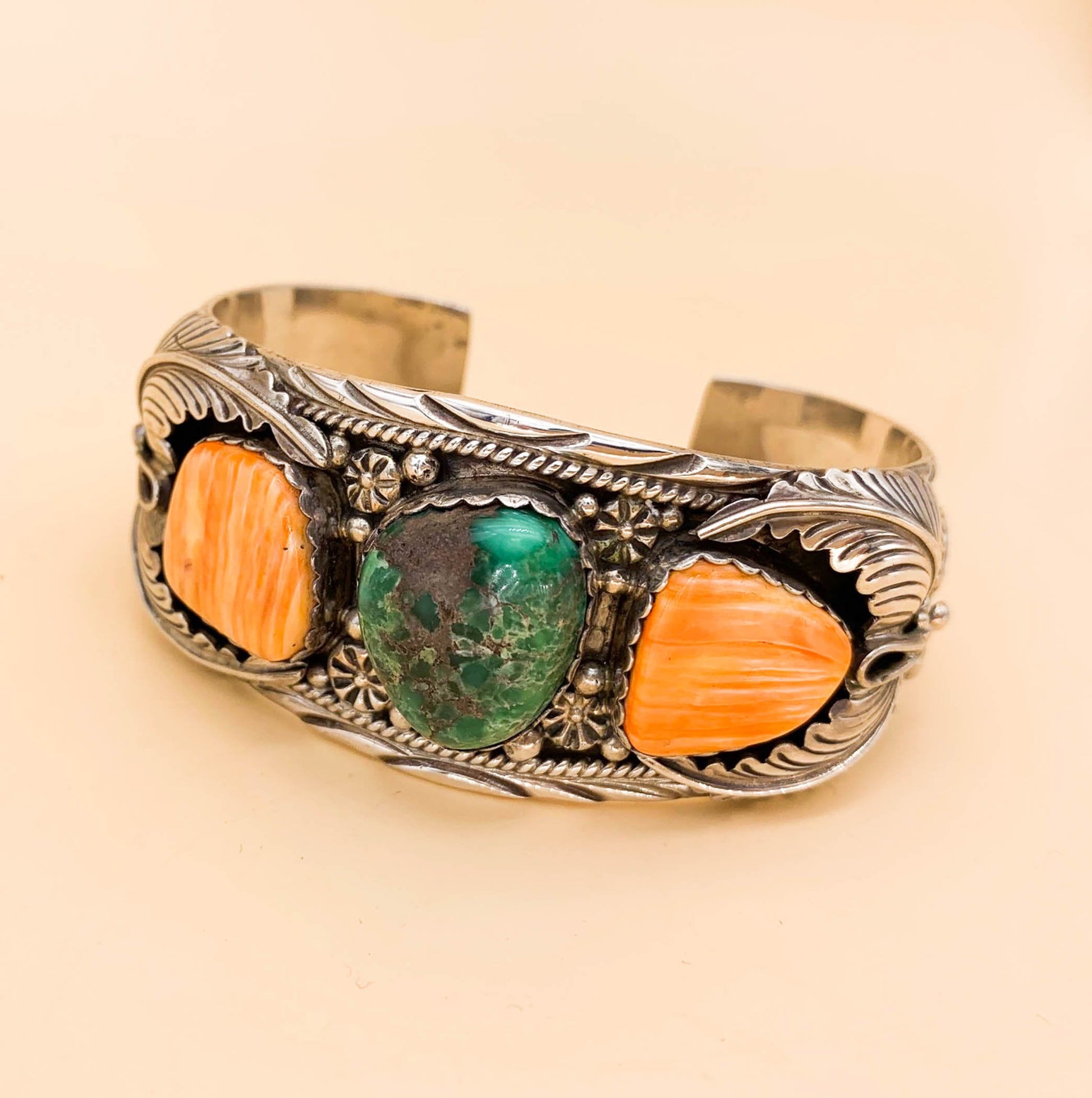 Vnrtage Derrick Gordon Turquoise & Spiney Oyster Sterling Cuff - Premium  from All The Best Vintage - Just $595! Shop now at All The Best Vintage