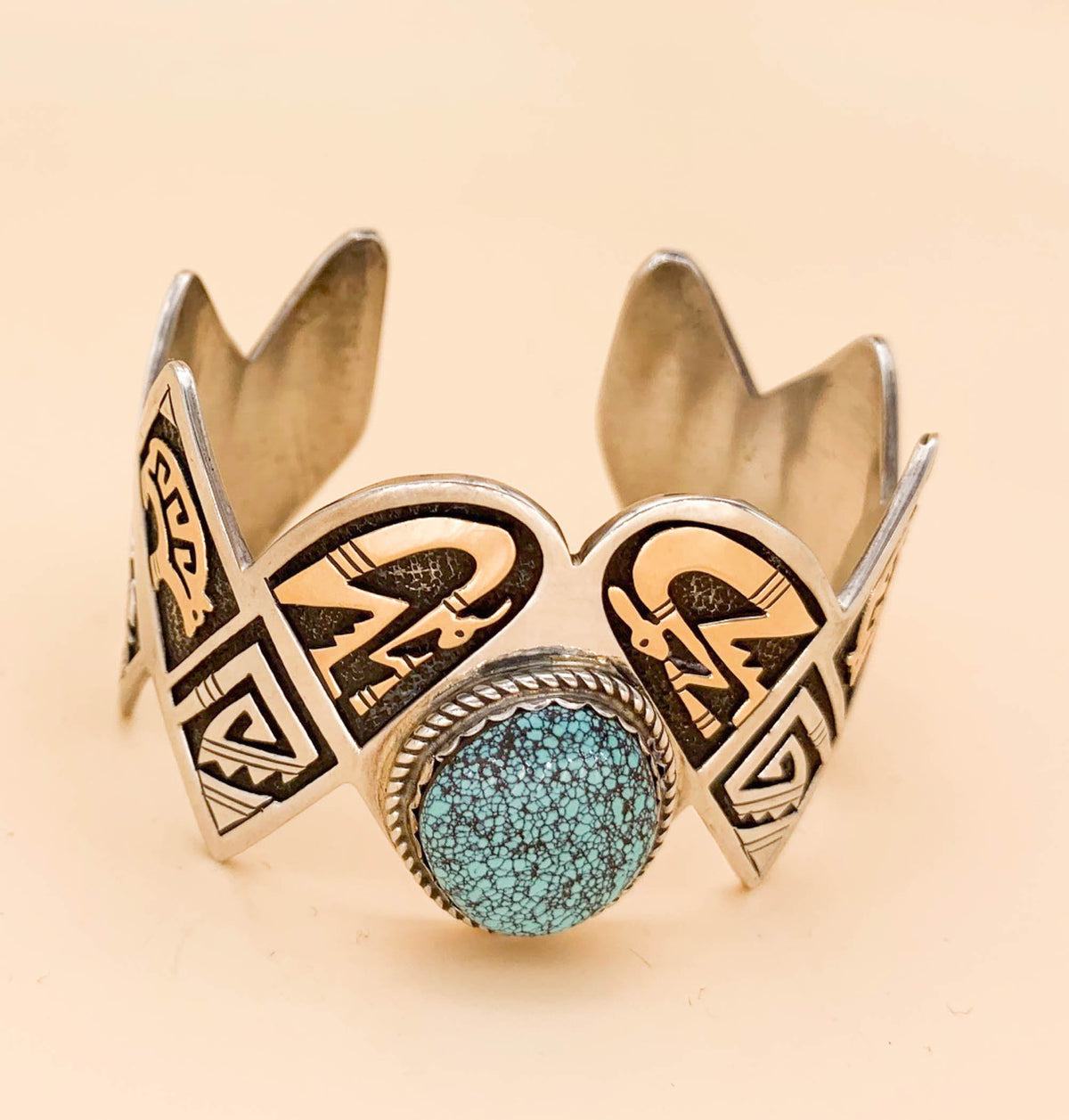 Vintage Leal Damon Sterling 14K and Turquoise Cuff - Superb - Premium  from All The Best Vintage - Just $895! Shop now at All The Best Vintage