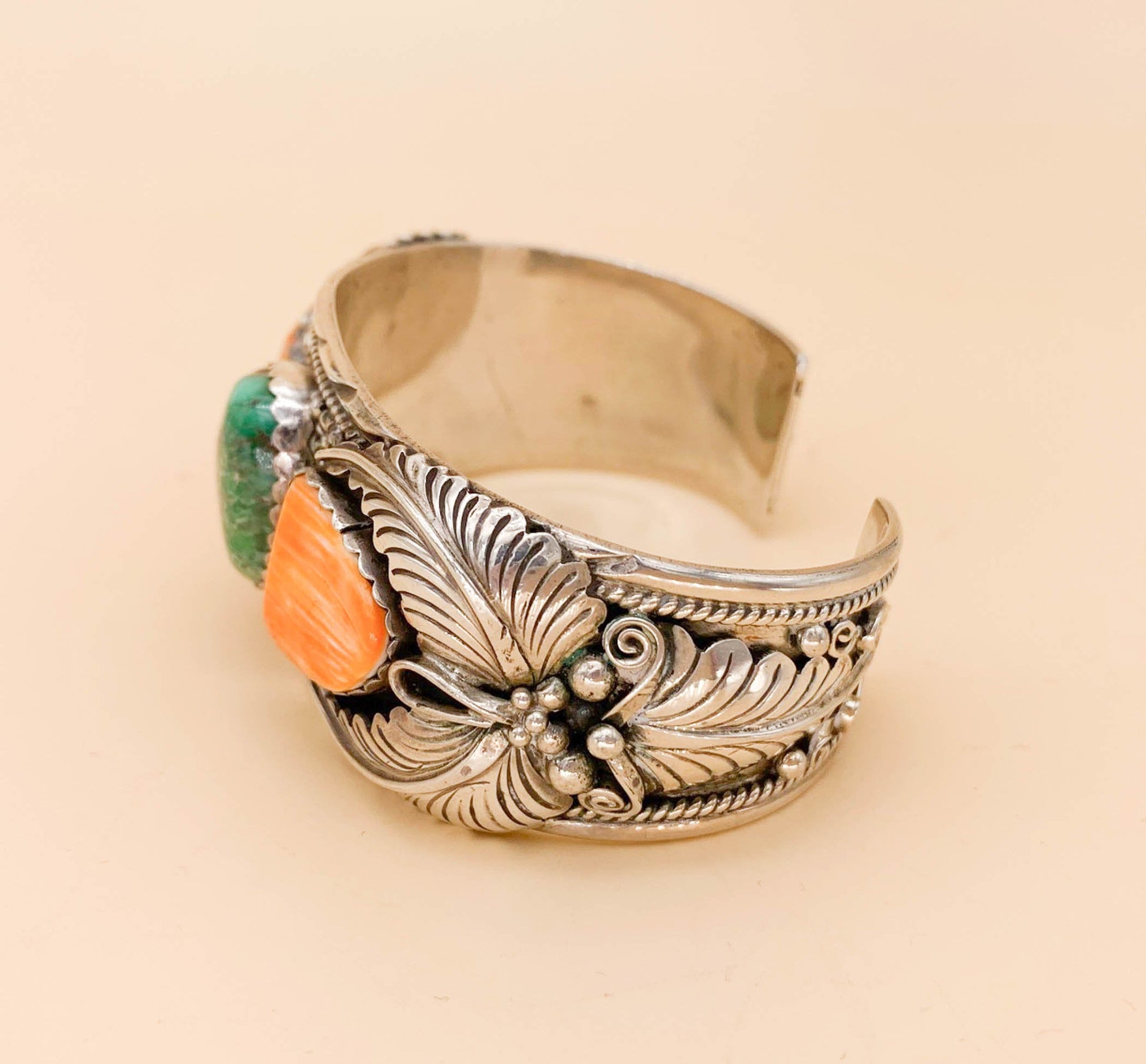 Vnrtage Derrick Gordon Turquoise & Spiney Oyster Sterling Cuff - Premium  from All The Best Vintage - Just $595! Shop now at All The Best Vintage