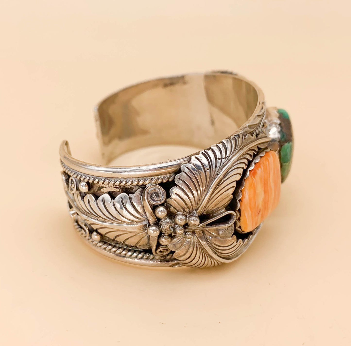 Vnrtage Derrick Gordon Turquoise & Spiney Oyster Sterling Cuff - Premium  from All The Best Vintage - Just $595! Shop now at All The Best Vintage
