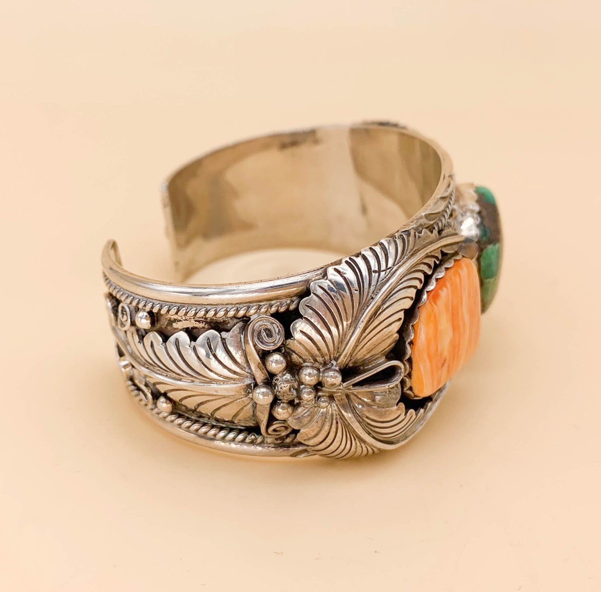 Vnrtage Derrick Gordon Turquoise & Spiney Oyster Sterling Cuff - Premium  from All The Best Vintage - Just $595! Shop now at All The Best Vintage