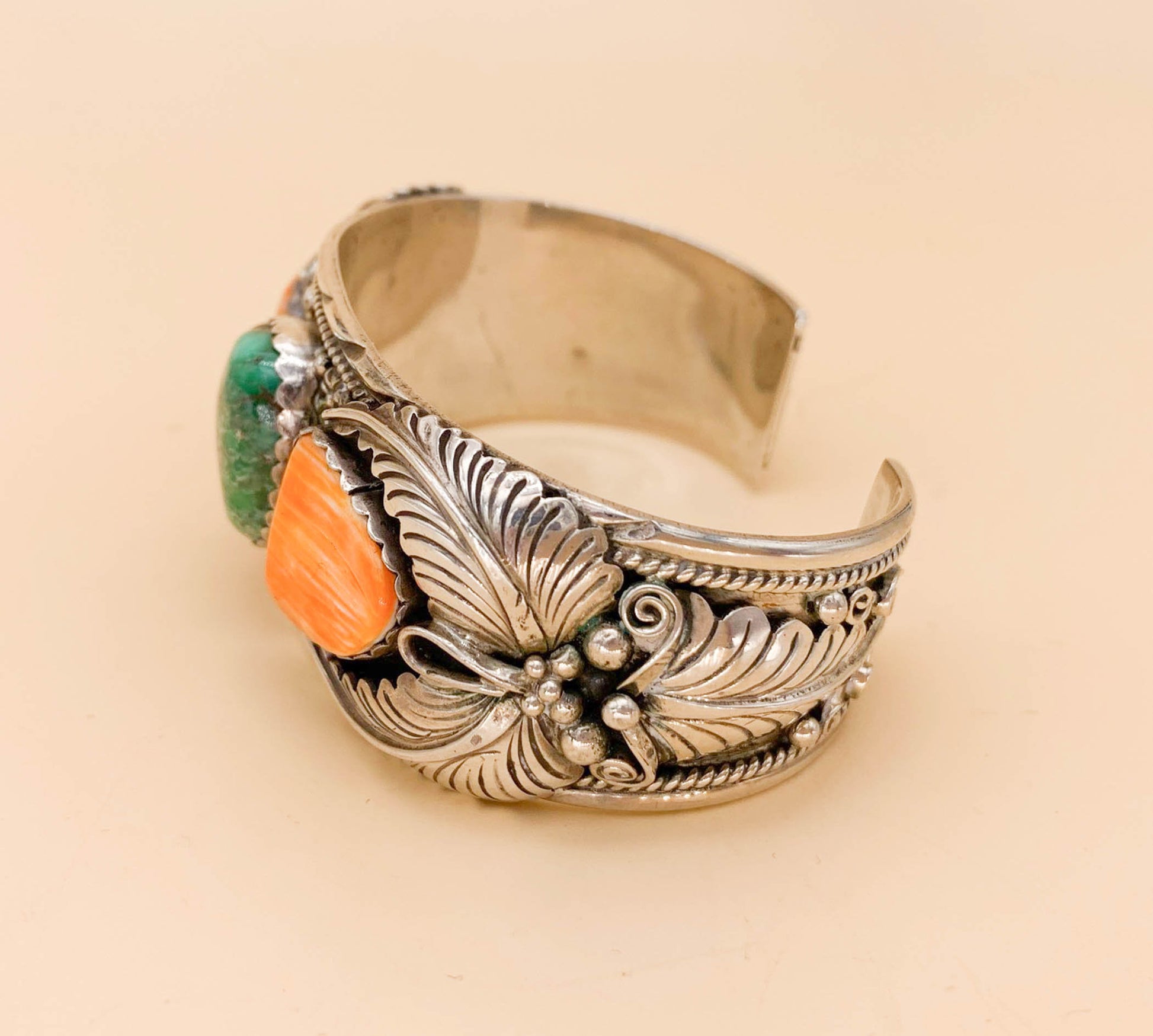Vnrtage Derrick Gordon Turquoise & Spiney Oyster Sterling Cuff - Premium  from All The Best Vintage - Just $595! Shop now at All The Best Vintage