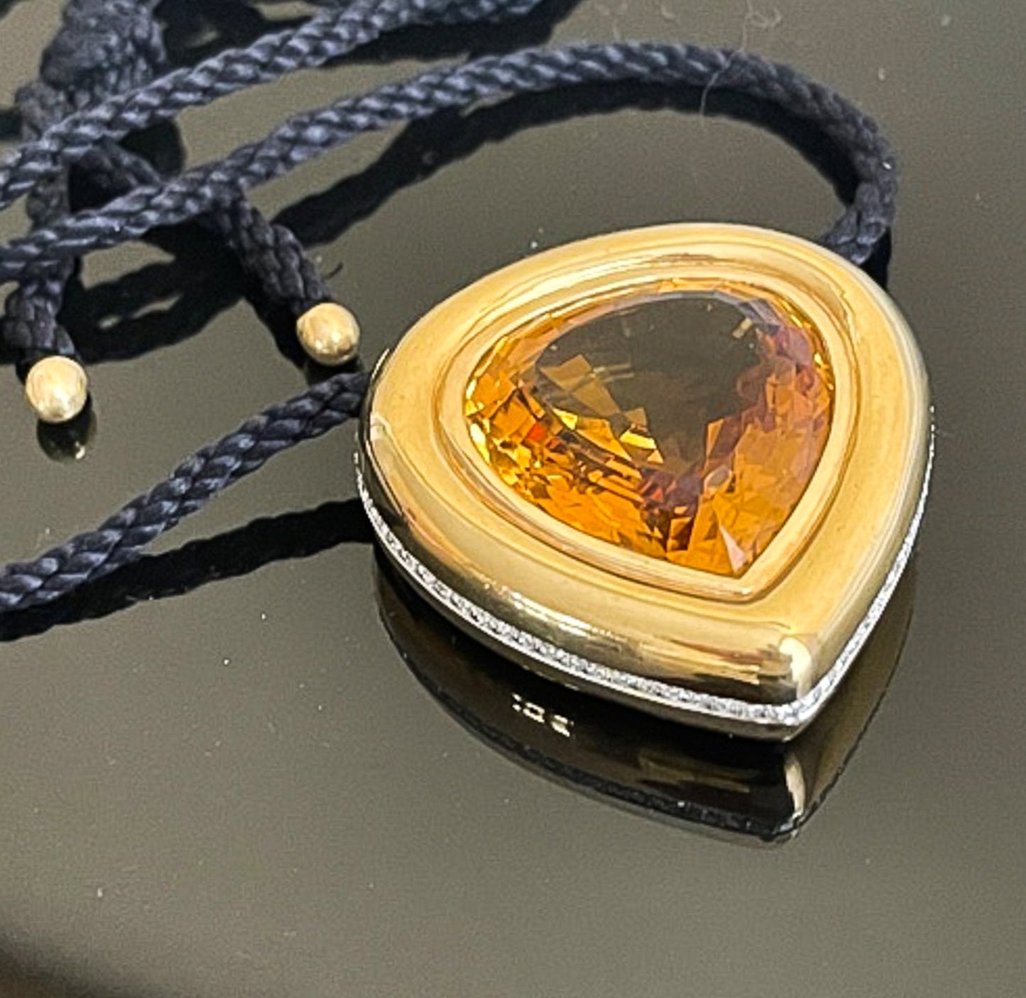 Paloma Picasso for Tiffany and Co Citrine and Diamond Vintage Pendant