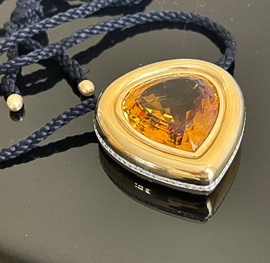 Paloma Picasso for Tiffany and Co Citrine and Diamond Vintage Pendant