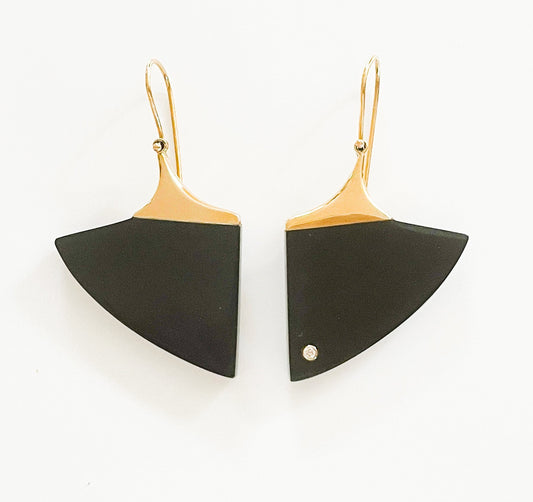 14K NEPHRITE & DIAMOND EARRINGS - Premium  from All The Best Vintage - Just $595! Shop now at All The Best Vintage
