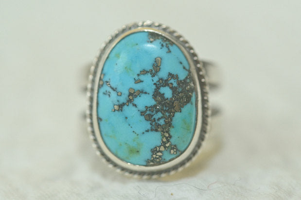 Vintage Turquoise Sterling Silver Artisan Ring - Premium  from All The Best Vintage - Just $75! Shop now at All The Best Vintage