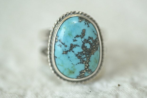 Vintage Turquoise Sterling Silver Artisan Ring - Premium  from All The Best Vintage - Just $75! Shop now at All The Best Vintage